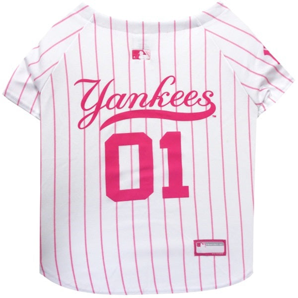 New York Yankees Pink Pet Dog Jersey by Pets First