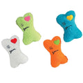 Embroidered Heart Berber Bones Pet Dog Toy by Pet Edge Blue